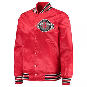 Chaqueta Universitaria Roja de Satén de los Houston Rockets - Product Image 1