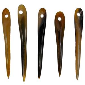 Aiguilles à tricoter en corne de buffle polies à la main, écologiques et de qualité supérieure, avec logo personnalisé pour l'artisanat, style Viking naturel - Product Image 5