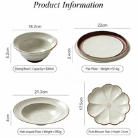 Plat à soupe en porcelaine Wabi-Sabi, vaisselle de mariage, fait main, écologique, beige, vintage, compatible four, vaisselle en céramique