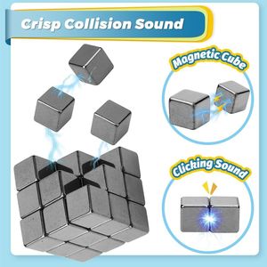 Palline Antistress Magnetiche per Adulti, Giocattolo Magnetico da Ufficio, Cubi Rotolanti Neri Quadrati, Antistress Unico per Ufficio - Product Image 2