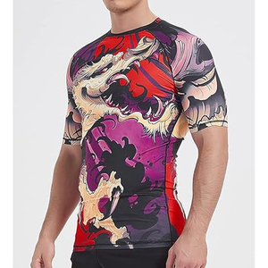 <b>Custom</b> Logo Wolf <b>Compression</b> Rash Guard Men Gym T <b>Shirt</b> Quick Dry Fitness MMA Sportswear Wholesale Supplier - Product Image 4