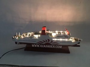 GIA NHIEN CO. LTD Vietnam SUNFLOWER FERRY Handmade Wooden Model Ship with LED Lights Maritime Decoration CS0047L-80 - Product Image 2