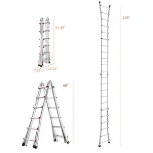 Scala Telescopica in Alluminio da 6,25 Metri, Compatta, Multifunzione, Portatile e Pieghevole per Camper - Product Image 5