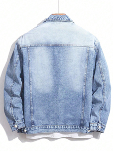 Oversized Trending <b>Denim</b> <b>Jackets</b> for Men <b>With</b> Full Customization Custom Sport Style Men's Jeans <b>Jacket</b> for Outdoor Wear - Product Image 6