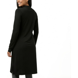 Robe Courte Modeste à Manches Longues pour Femme 2026 avec Capuche et Fermeture Éclair, Respirante, Tricotée, Couleur Unie, Décontractée, Toutes Saisons, en Nylon Écologique - Product Image 2