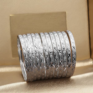 Bracelets en argent plaqué en gros, bracelets tendance, bracelets en laiton plaqué argent, bracelets en argent personnalisés, bracelets en argent traditionnels - Product Image 4