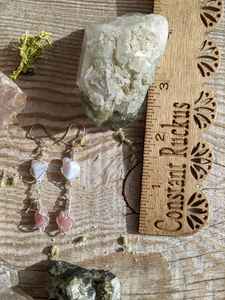 Sterling Silver Blue Lace Agate <b>Pink</b> Tourmaline Earrings Handmade Minimalist Earrings <b>Gift</b> - Product Image 4