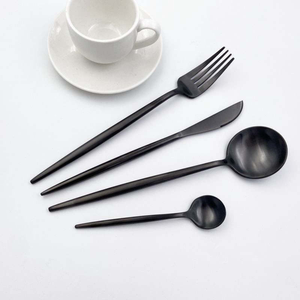 Ensemble de couverts de table en acier inoxydable de qualité supérieure, 4 pièces, finition miroir, manche épais, pour les fêtes et la cuisine, à prix avantageux - Product Image 5