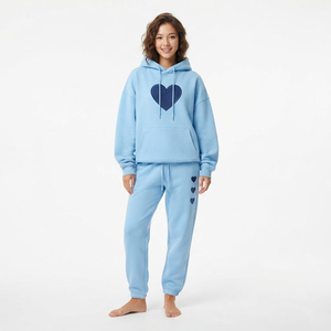 Custom Cotton Women's Tracksuit Hooded And Jogger <b>Set</b> Oversized Casual Hoodie Drop Shoulder Custom <b>Embroidery</b> Two Piece <b>Set</b> - Product Image 6