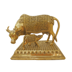 Spectacle tête de vache et Krishna, en laiton, vitrine en métal, tendance avec une finition élevée, objet de décoration pour la maison - Product Image 2