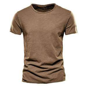 Camiseta Básica Gris para Hombre, de Color Sólido, Informal, de Manga Corta, Lisa, Suave - Product Image 4