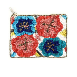 Pochette perlée de perles colorées, broderie artisanale, petit sac, porte-monnaie en gros, motifs complexes, TIMELESS CRAFT TC-0019 - Product Image 5