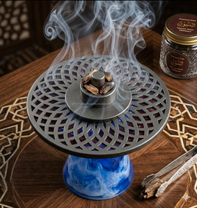 Mabkhara metálica con base de resina, quemador de incienso tradicional para el hogar y hoteles, accesorio de fragancia para Majilis y mezquita - Product Image 3