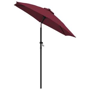 Parasol de jardin élégant en aluminium 100 % polyester bordeaux et gris foncé avec base - Product Image 3