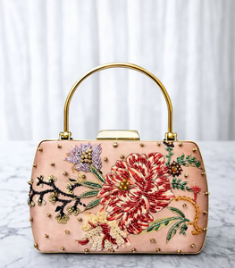 Elegante Bolso de Mano Tipo Clutch con Bordado de Perlas en Forma de Media Luna, para Fiestas y Bodas - Product Image 1