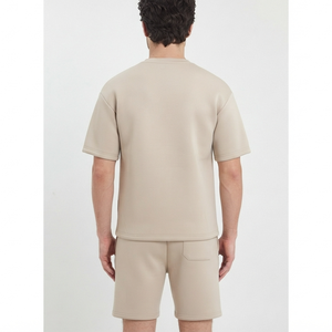 Fabricante de Ropa OEM, Conjunto de Camiseta y Pantalones Cortos Deportivos de Algodón para Hombre, con Logotipo Personalizado Estampado para Verano - Product Image 3