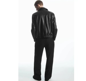 Men Cafe Racer Genuine Leather <b>Jacket</b> Classic Motorcycle <b>Biker</b> <b>Jacket</b> - Product Image 3