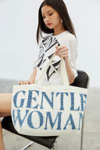 Bolso Tote Moderno de Alta Calidad para Mujer, Ideal para Viajes y Compras, con Diseño en Lona de Algodón Azul Vaquero - Product Image 2