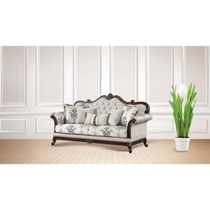 Set da soggiorno con bottone bianco 5 pz stile tradizionale Gloria - Product Image 2