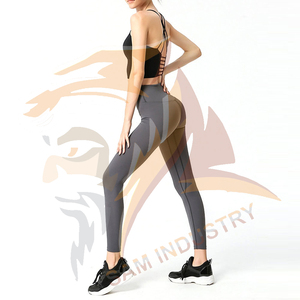 Ensemble de yoga haute performance sans couture pour femmes, taille élastique longue, soutien-gorge de sport élégant avec leggings, ensemble de yoga - Product Image 2