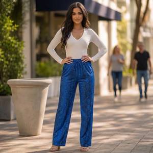 Luxury Embossed Python Leather Print Pants for Women, High Waisted golden Snakeskin <b>Trousers</b> - Product Image 1