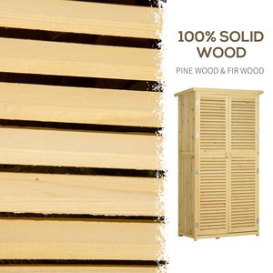 Caseta de Jardín de Madera de 3x5 pies Fácil de Montar, Almacenamiento Exterior con Puertas con Cerradura, Techo de Asfalto, Estructura de PVC, Estilo Natural - Product Image 6