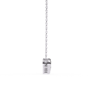 Pendentif minimaliste en diamant rond taille brillant en or blanc, certifié GIA, bijou unisexe pour usage quotidien - Product Image 4