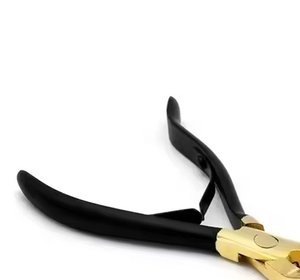 Pince à extensions capillaires en métal avec poignée noire et embout doré, outil de pose et de retrait pour tissage, pression uniforme et douce - Product Image 6