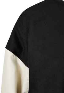 Veste universitaire noire pour femme avec broderie de lettres blanches sur les manches, coupe classique, pour l'automne - Product Image 5