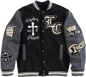 High Quality Men's Varsity <b>Jackets</b> Thin Stand Collar <b>Light</b> Weight Winter Wool Body Leather Sleeve Best Design Plain Fabric Front - Product Image 3