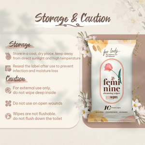 Eco Wipes Convenient Disposable Pack PH-Balanced Spunlace Cotton Wet Wipes Daisy Fragrance 15x20 Size for Adult Feminine Hygiene - Product Image 1