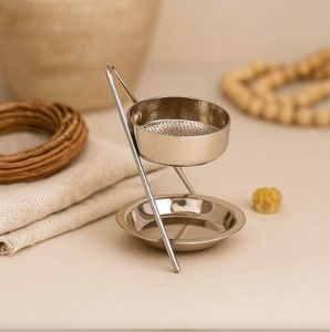 Quemador de incienso redondo de acero inoxidable de moda, soporte aromático para fragancia del hogar, accesorio decorativo, quemador de Bakhoor hecho a mano - Product Image 5