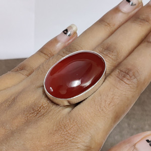 Large Oval Carnelian <b>Ring</b> <b>Statement</b> Handmade Gemstone <b>Ring</b> Boho Orange Stone Unisex bulk <b>silver</b> <b>rings</b> - Product Image 3