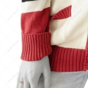 Custom Greek Letter Sorority Fraternity Varsity <b>Cardigan</b> Knit Sweater Oversized University Sports Club Chenille Patch Embroidery - Product Image 6