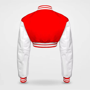 Trendy Fall <b>Short</b> <b>Jacket</b> for Women Button Down Varsity Style <b>Short</b> Coat with Pockets Cheerleader Varsity <b>Jacket</b> with OEM ODM - Product Image 3