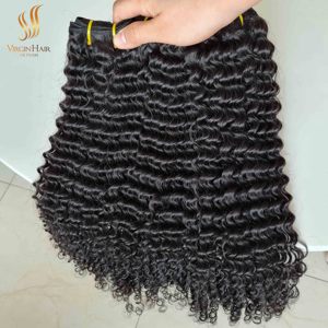 Venta al por mayor mejor precio Super doble dibujado cutícula completa alineada Vietnam crudo rizado pelo Remy grado Jerry rizos - Product Image 2