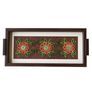 Bandejas de servir de madera clásicas hechas a mano indias, pantalla OEM ODM, plato de pastel de alta calidad personalizado para Decoración - Product Image 3