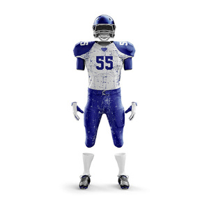Professional American Football Uniform Custom Heat-Transfer Printed Breathable Mesh Fabric Plus Size Jersey Shorts Set Zipper - Product Image 5