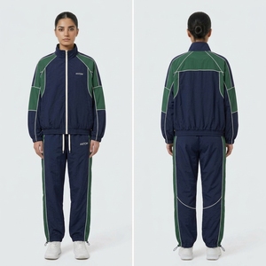 Unisex Flannel Lined Windbreaker Tracksuit - Zip-Up <b>Jogging</b> <b>Suit</b> for Streetwear, Custom Printed - Product Image 4
