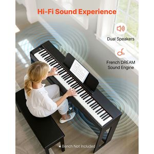 Pianoforte Digitale a 88 Tasti Completamente Pesati, Tastiera Elettrica con Triplo Pedale, Supporto per Pianoforte, Adattatore di Alimentazione, Alta Qualità Musicale - Product Image 3