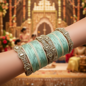 Crystal <b>Bangles</b> <b>Set</b> for Wedding & Festive Wear - Product Image 3