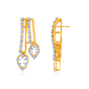 Boucles d'oreilles minimalistes en or jaune 14 carats avec diamants, taille brillant rond, diamants de laboratoire, bijoux pour femmes à porter au quotidien - Product Image 3
