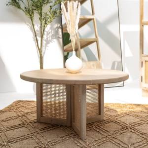 Mesa de Centro Redonda de Madera con Patas de Ratán Vandana Astra Cresta para Decoración Moderna de Sala de Estar - Product Image 6