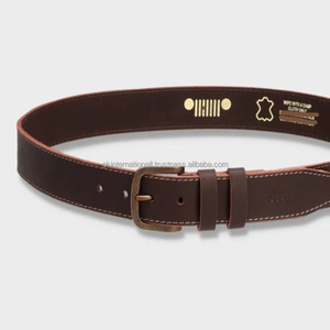 Cinturón casual de cuero negro y marrón de alta calidad para hombre, cinturón informal de negocios con hebilla de un solo gancho de latón resistente y duradero. - Product Image 1