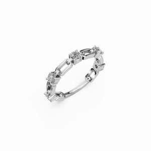 Anillo de Diamantes Cultivados en Laboratorio con Certificación IGI, Cadena de Eslabones, Oro Blanco de 18K - Product Image 3