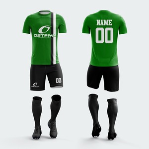 Maillot de football vert pour homme Ostriya International, manches courtes, col rond, impression sublimée, évacuation de l'humidité, coupe ajustée, uniforme adulte - Product Image 1