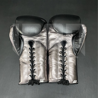 No Boxing No Life Guantes de Boxeo Profesionales de Cuero Vacuno de Primera Calidad con Cordones, Protección Completa para los Dedos, Acolchado Grueso de 4 Capas, Transpirables