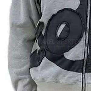 Ensemble de survêtement décontracté pour homme style Hip Hop Punk avec fermeture éclair et design vieilli – Vente en gros Printemps-Automne (Haut à capuche et pantalon) - Product Image 5