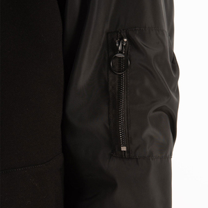 High Quality Men's Black Casual Bomber Jacket Custom Logo Front Single Button Closure <b>Canvas</b> Fabric Lightweight Winter - Product Image 6
