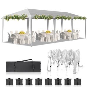 Tenda a baldacchino portatile bianca 10x30 piedi, istantanea e pieghevole, per eventi all'aperto, feste, matrimoni, lauree - Product Image 1
